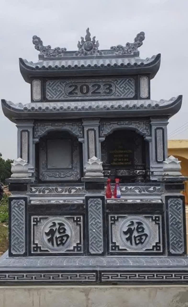 Mộ đôi đá xanh đen MĐ 1005